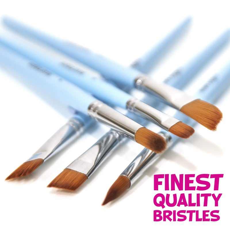 Blue Squid Watercolor Paint Brushes Set of 12 - Professional Artist Brush Set with Soft Synthetic Nylon Bristles - Art Brushes Ideal for Watercolor, Acrylic, Face & Body Painting for Kids to Adults - Image 2